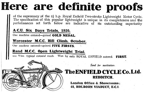 Royal Enfield Two-Stroke Motorcycles 1920                        