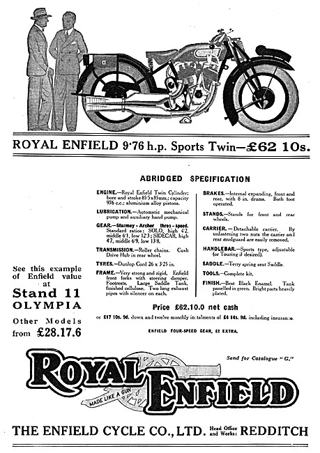 1928 Royal Enfield  976 cc Sports Twin                           