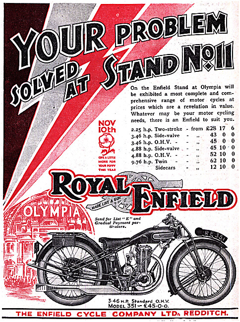 1928 Royal Enfield Model 351 3.46 OHV                            