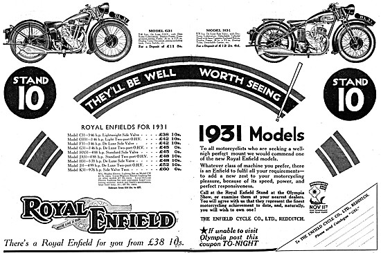 Royal Enfield 1931 Model Listings & Price List                   