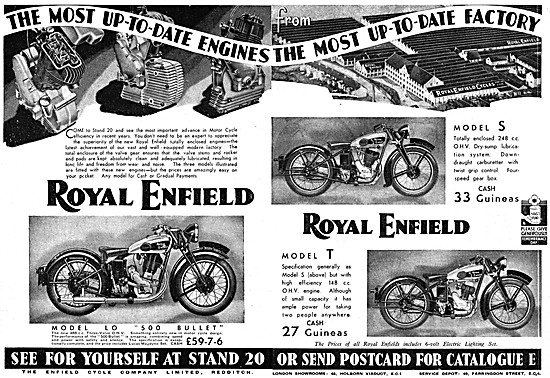 Royal Enfield Model LO 500 cc Bullet - Royal Enfield ModelS 250  