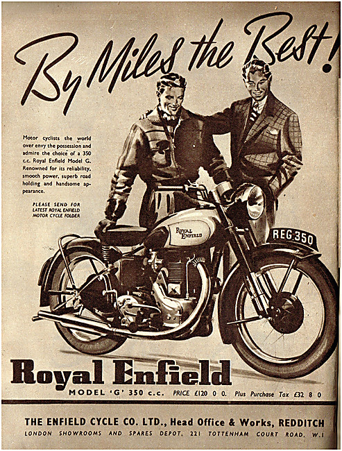 1951 Royal Enfield  Model G 350 cc                               