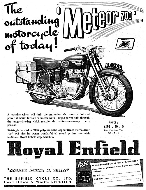1953 Royal Enfield  Meteor 700 cc                                