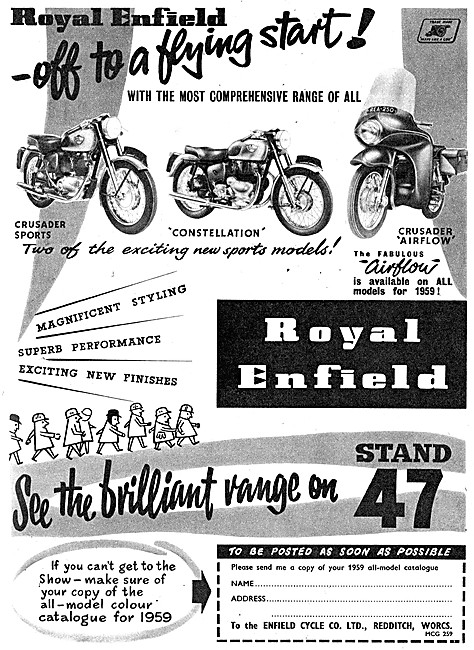 The 1958 Royal Enfield  Motor Cycle Range                        