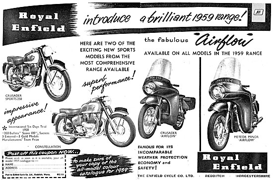 The Full Range Of 1958 Royal Enfield Motor Cycles                