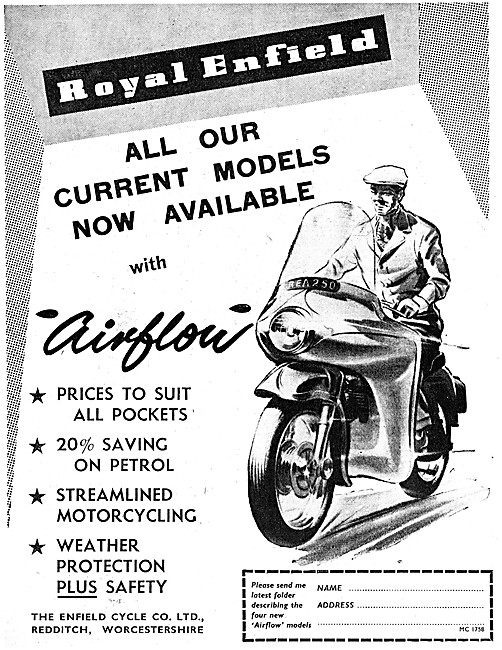 Royal Enfield  Airflow Fairings For All 1958 Models              