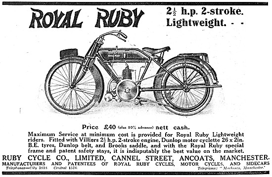 1919 Royal Ruby 2.5 hp Two-Stroke Motor Cycle                    