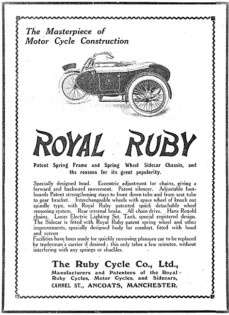Royal Ruby Motor Cycle 1919                                      