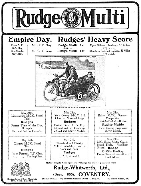 Rudge-Whitworth Motor Cycles - 1913 750 cc Rudge-Multi           