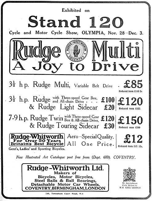 Rudge-Whitworth Motor Cycles - Rudge-Multi                       