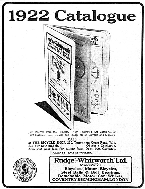Rudge-Whitworth Motorcycle Catalogue 1922 - Rudge-Multi          