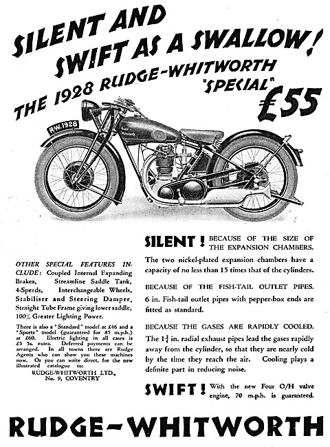 1927 Rudge-Whitworth Special Motor Cycle                         