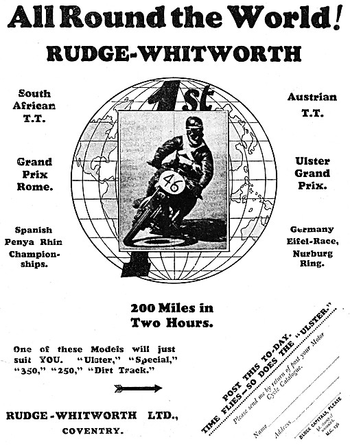 Rudge-Whitworth Motor Cycles                                     