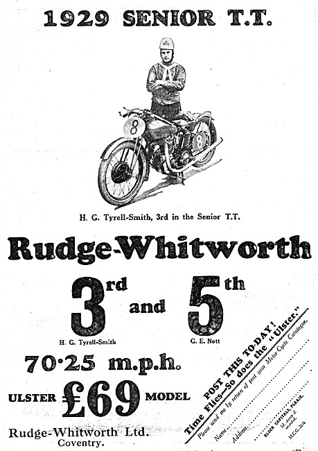 Rudge-Whitworth Motor Cycles - Rudge Motor Cycles                