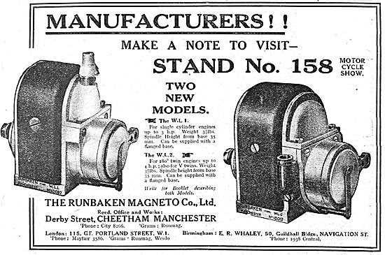 Runbaken Magnetos - Runbaken W.L.2. Magneto 1920                 