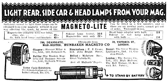 Runbaken Motor Cycle Electrical & Ignition Equipment 1928        