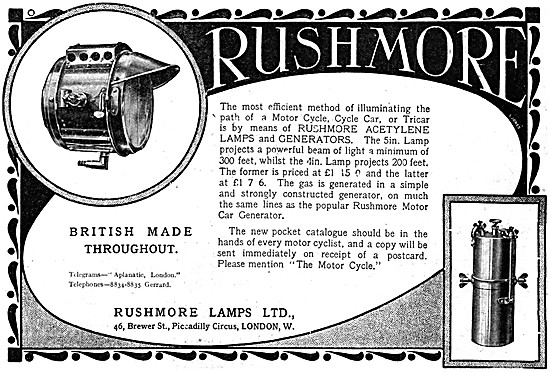 Rushmore Acetylene Lighting Sets - Acetylene Lamps & Generators  