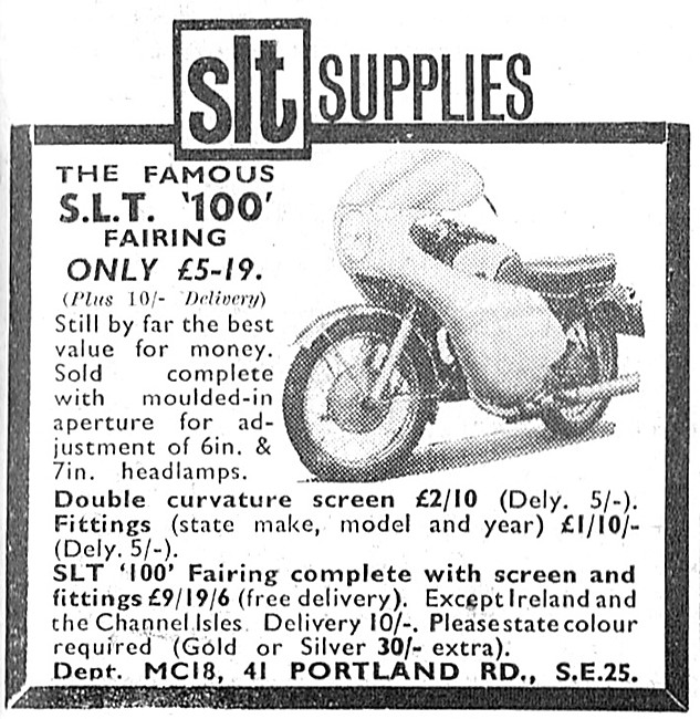 1965 SLT 100 Motor Cycle Fairing                                 