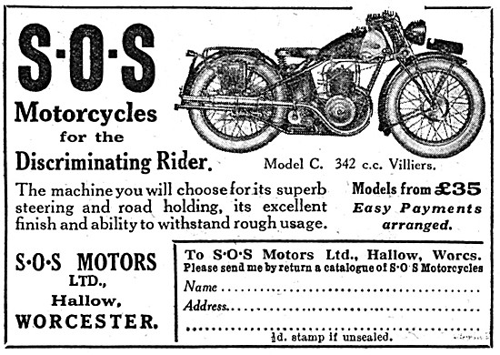 S.O.S.Motor Cycles - 1930 SOS Model C 342 Villiers               
