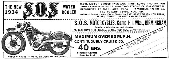 1933 S.O.S.Model C Magnetic 248 cc Villiers Water Cooled         