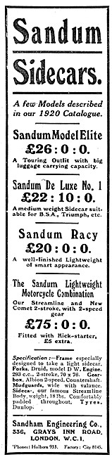 Sandum Sidecars - 1920 Sandum Model Elite Sidecar                