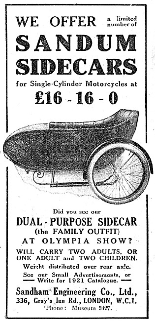 Sandum Sidecars 1922                                             