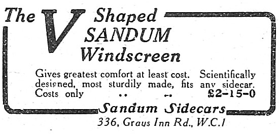 Sandum Sidecar Windscreens 1922                                  