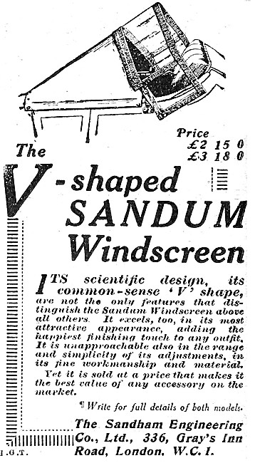 Sandum V Shaped Sidecar Windscreen                               