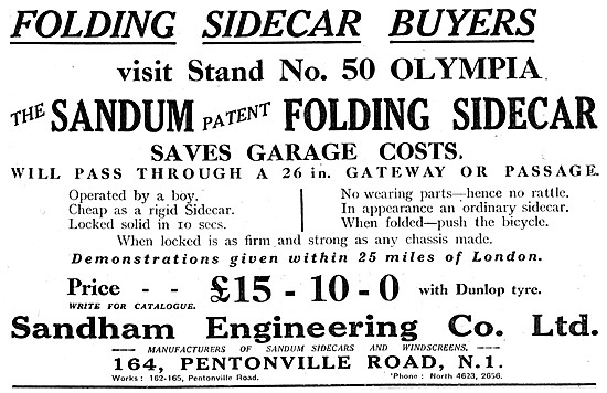 1926 Sandum Folding Sidecar                                      