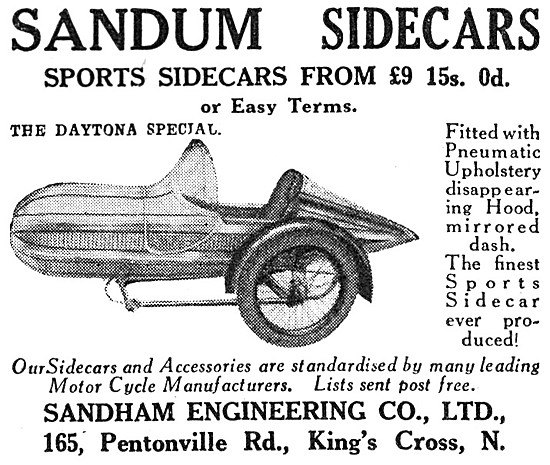 1930 Sandum Daytona Special Sidecar                              