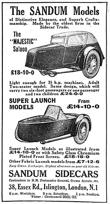 1936 Sandum Majestic Saloon Sidecar                              