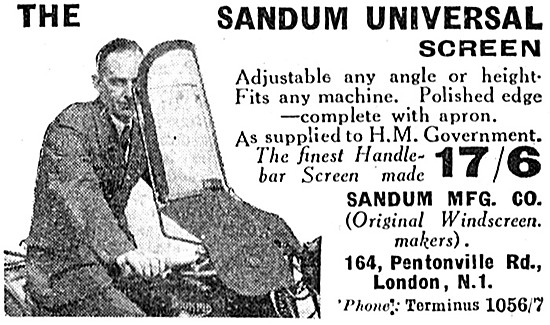 1938 Sandum Sidecar Windfscreens & Hoods                         