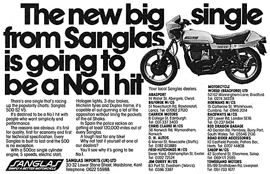 Sanglas Motor Cycles - Sanglas 500 S2 V5                         