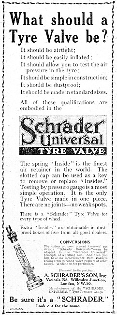 1921 Schrader Universal Tyre Valve                               
