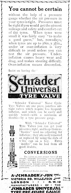 Schrader Universal Motor Cycle Tyre Valve                        