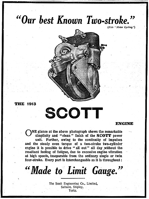 Scott Two-Stroke Twin Cylinder Engines                           