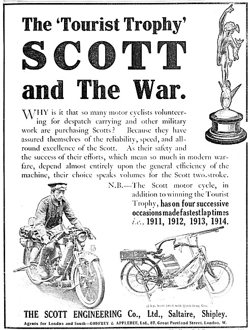 Scott WW1 Military Motor Cycles                                  