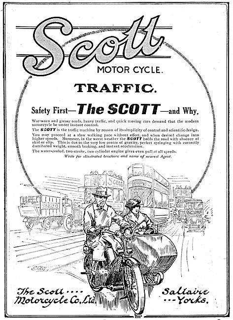 1920 Scott Motor Cycle & Sidecar Combination                     
