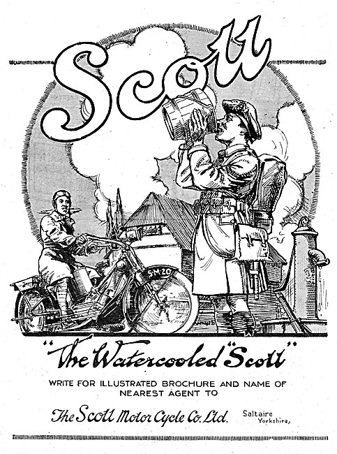 1920 Scott Watercooled Motorcycles                               