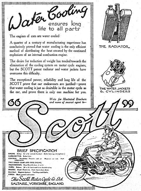 Features Of The 1920 Scott Motorcycle                            