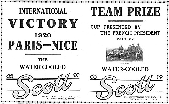 Scott 1920 Paris-Nice Trial Success                              