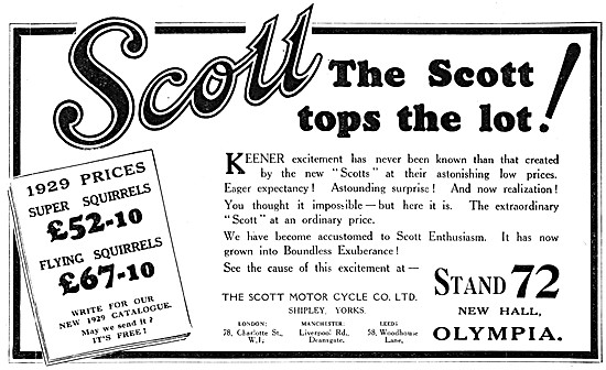 1928 Scott Motor Cycles Advert                                   