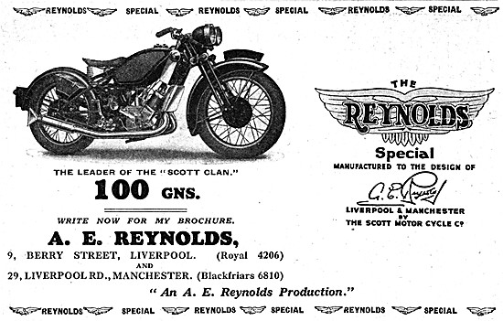 The Reynolds Special Scott  Motor Cycle 1931                     