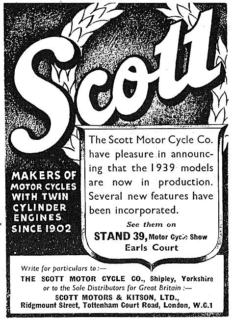 1938 Scott Motor Cycles                                          