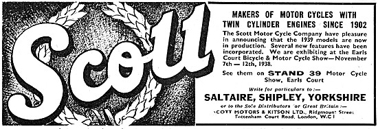 1938 Scott Motor Cycles Advert                                   