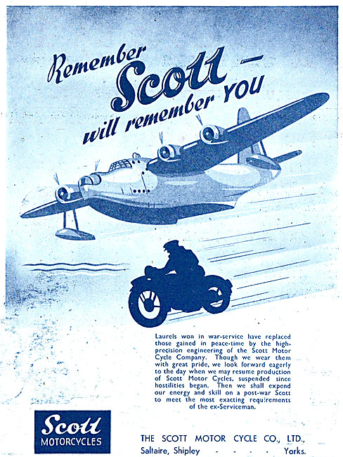 Scott Motorcycles 1944 Advert                                    