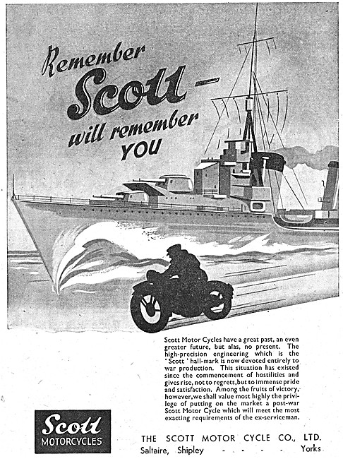 Scott Motor Cycles 1945 Advert                                   