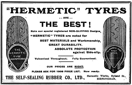 Self Sealing Hermetic Tyres 1906                                 