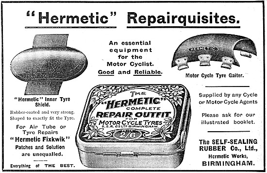 Hermetic Peerless Motor Cycle Tyres & Tyre Repair Outfits        