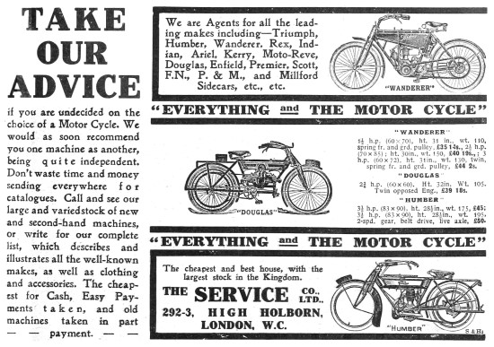 The Service Company Motor Cycle Accessories.                     